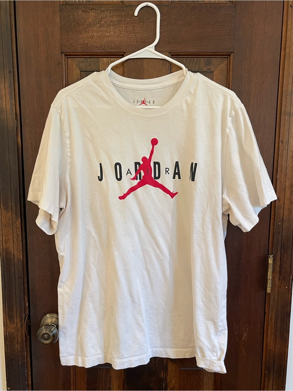 Nike Air Jordan Wordmark T-Shirt White Red Black Jumpman Graphic XL